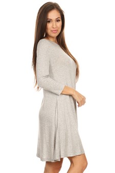 Women's 3/4 Sleeve Swing Dress with Pockets style 3
