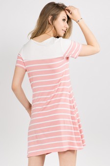 Women's Striped Two-Pocket Swing Dress style 3