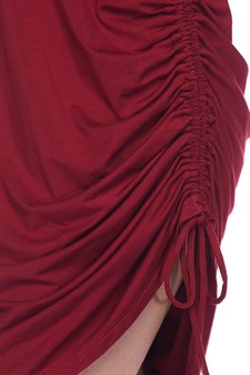 Women's Short Sleeve Ruche Side Scoop Hem Dress style 5