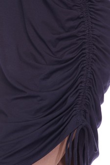 Women's Short Sleeve Ruche Side Scoop Hem Dress style 6