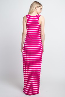 Women's Striped Tank Maxi Dress style 5