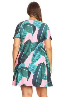 **NY ONLY**Women's Palm Leaf Print Fit and Flare Dress style 4