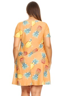 **NY ONLY**Women's Pineapple Print Fit and Flare Dress style 4