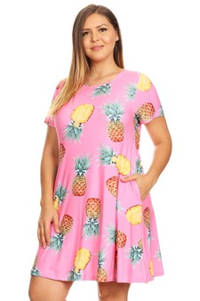Women's Pineapple Print Fit and Flare Dress - *** NY ONLY *** style 2