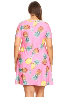 Women's Pineapple Print Fit and Flare Dress - *** NY ONLY *** style 4
