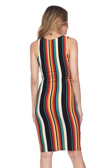 Women's Striped Print Bodycon Dress style 4
