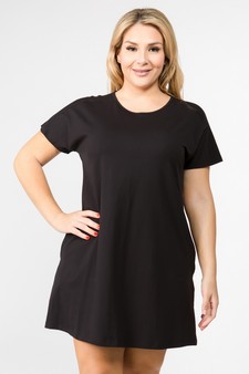 Women's Short Sleeve Cut Out Back Dress with Pockets style 2