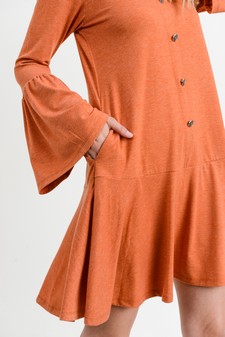 Women's Button Down Ruffle Hem Dress style 5