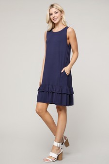 Women's Sleeveless Ruffle Dress with Pockets style 2
