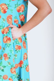 Women's Orange Fruit Dress with Pockets style 6