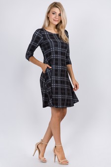 Women's Plaid A-Line Swing Dress (Large only) style 2