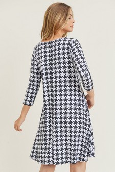 Women's Houndstooth 3/4 Sleeve Dress style 5