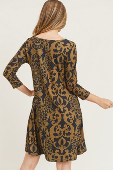 Women's Glamour Swirl Pattern A-Line Dress style 7