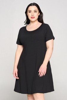 Women's Short Sleeve A-line Dress with Pockets style 4