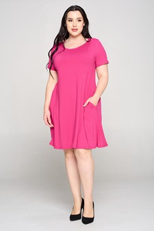 Women's Short Sleeve A-line Dress with Pockets style 5
