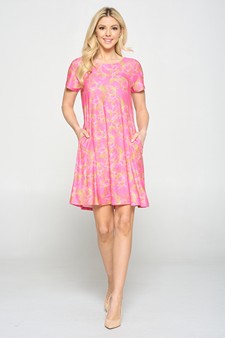 Women's Ditsy Daisy Print Dress with Pockets style 5