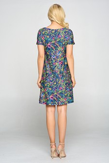 Blossoming Floral Print A-line Dress with Pockets style 5