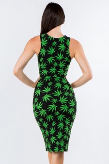 Women’s Marijuana Leaf Bodycon Dress style 3