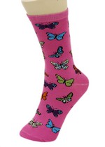 BUTTERFLIES AND SPIDERS CREW CUT NOVELTY SOCKS style 4