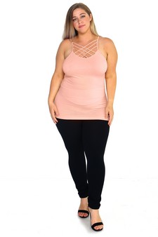 Womens Seamless Triple Criss-Cross Front Cami style 4