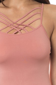 Women's Seamless Triple Criss-Cross Front Cami style 5
