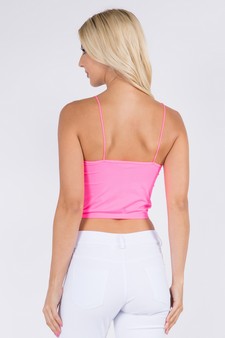 Lady's Seamless Skinny Strap Cropped Cami style 3