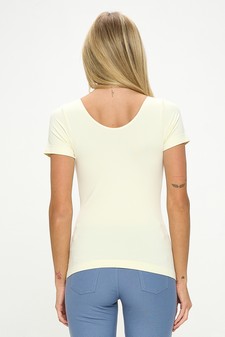 Women’s Seamless Reversible V-Neck Short Sleeve Top style 3