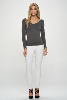 Women’s Seamless Reversible V-Neck Long Sleeve Top (New Version) style 5