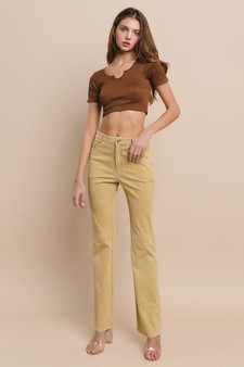 Ribbed Short Sleeve Cropped Top style 5