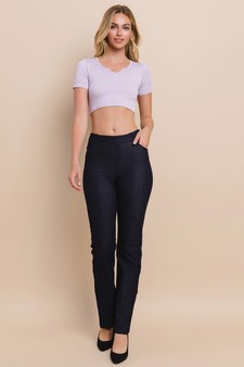 Ribbed Short Sleeve Cropped Top style 6