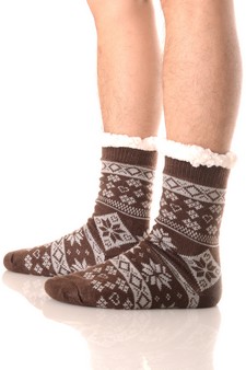 Men's Non-slip Soft Premium Thermal Double Layer Crew Socks style 3
