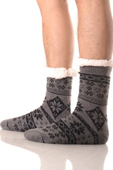 Men's Non-slip Soft Premium Thermal Double Layer Crew Socks style 4