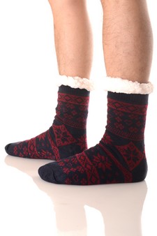 Men's Non-slip Soft Premium Thermal Double Layer Crew Socks style 7