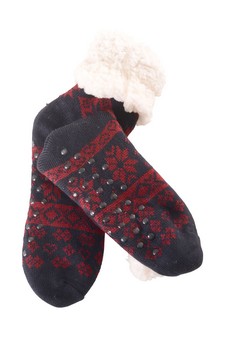 Men's Non-slip Soft Premium Thermal Double Layer Crew Socks style 9