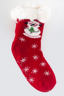Kid's Non-slip Santa And Christmas Tree Pattern Slipper Socks style 11