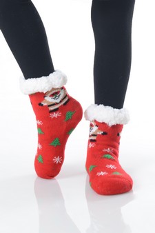 Kid's Non-slip Santa And Christmas Tree Pattern Slipper Socks style 2