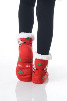 Kid's Non-slip Santa And Christmas Tree Pattern Slipper Socks style 3