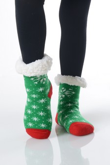 Kid's Non-slip Santa And Christmas Tree Pattern Slipper Socks style 4