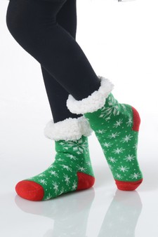 Kid's Non-slip Santa And Christmas Tree Pattern Slipper Socks style 5