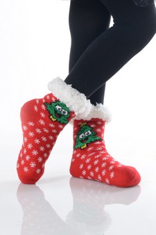 Kid's Non-slip Santa And Christmas Tree Pattern Slipper Socks style 8