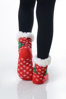 Kid's Non-slip Santa And Christmas Tree Pattern Slipper Socks style 9