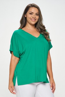 Women's Short Sleeve V-Neck Oversized Top style 2
