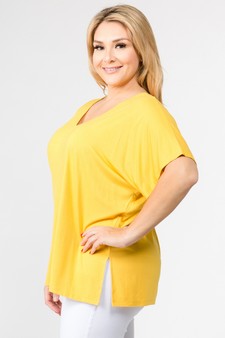 Women's Short Sleeve V-Neck Oversized Top style 2
