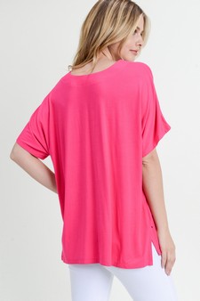 Women's Short Sleeve V-Neck Oversized Top style 6