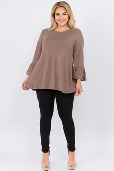 Women's 3/4 Bell Sleeve Top - Plus Size style 5