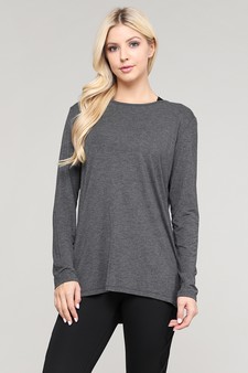 Women's Long Sleeve Cut-Out Back At leisure Top style 3