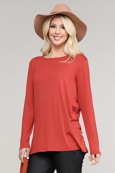 Women's Long Sleeve Cut-Out Back At leisure Top style 2