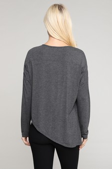 Women’s Long Sleeve Athleisure Top with Side Tie Detail style 3