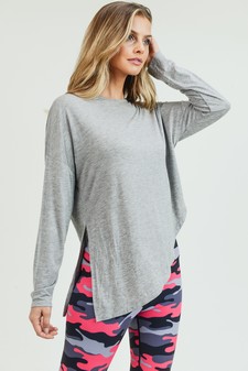 Women’s Long Sleeve Athleisure Top with Side Tie Detail style 2