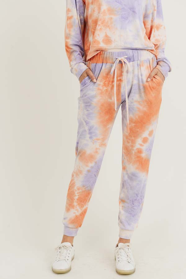 purple tie dye jogger set